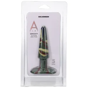 A-Play Groovy 5 in. Silicone Anal Plug Camouflage