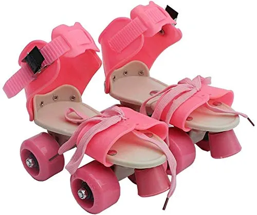 AUTHFORT Roller Skates for Girls Age Group 7-12 Years Adjustable Inline Skating Shoes with School Sport-Multi Colour (Pink)