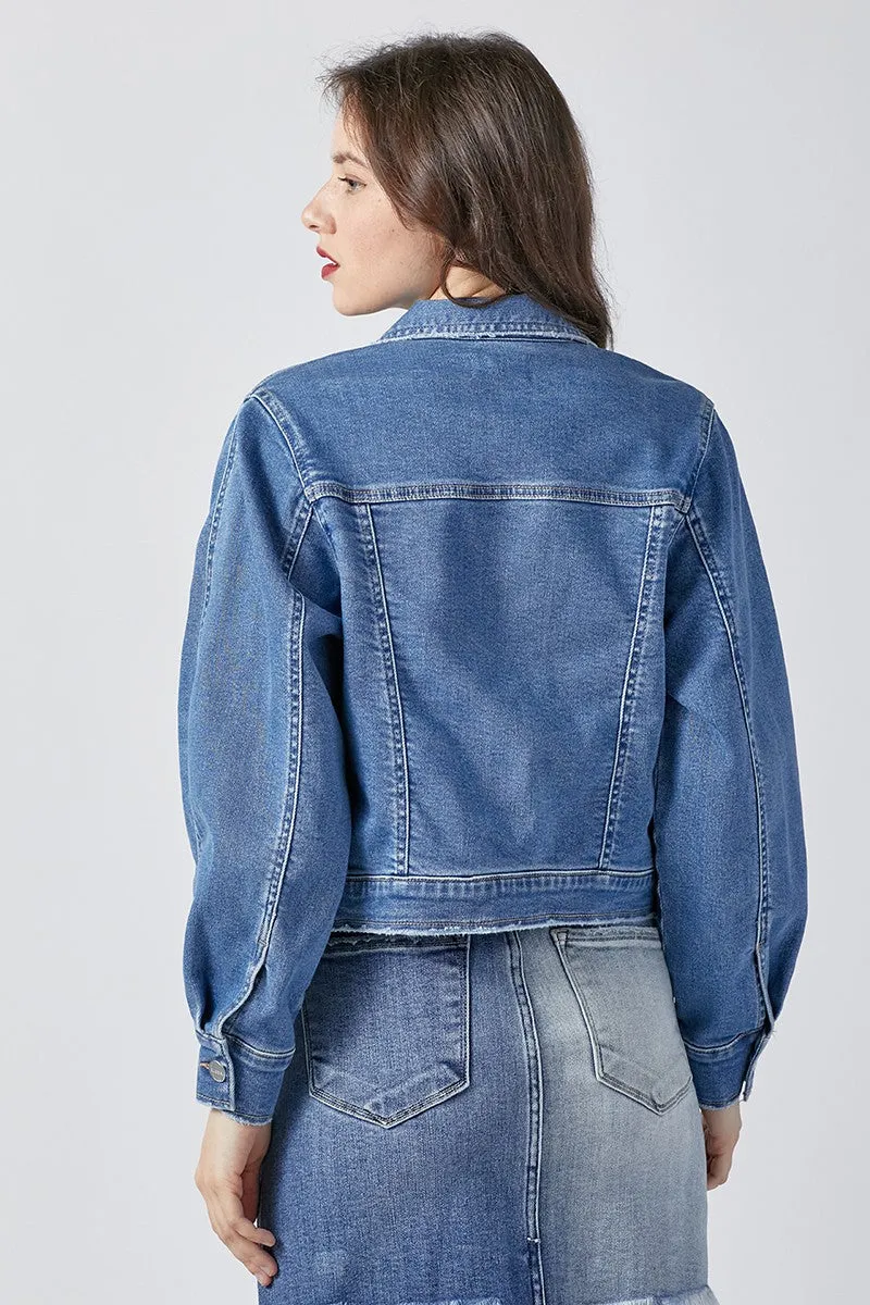 Balloon Sleeve Denim Jacket - Final Sale