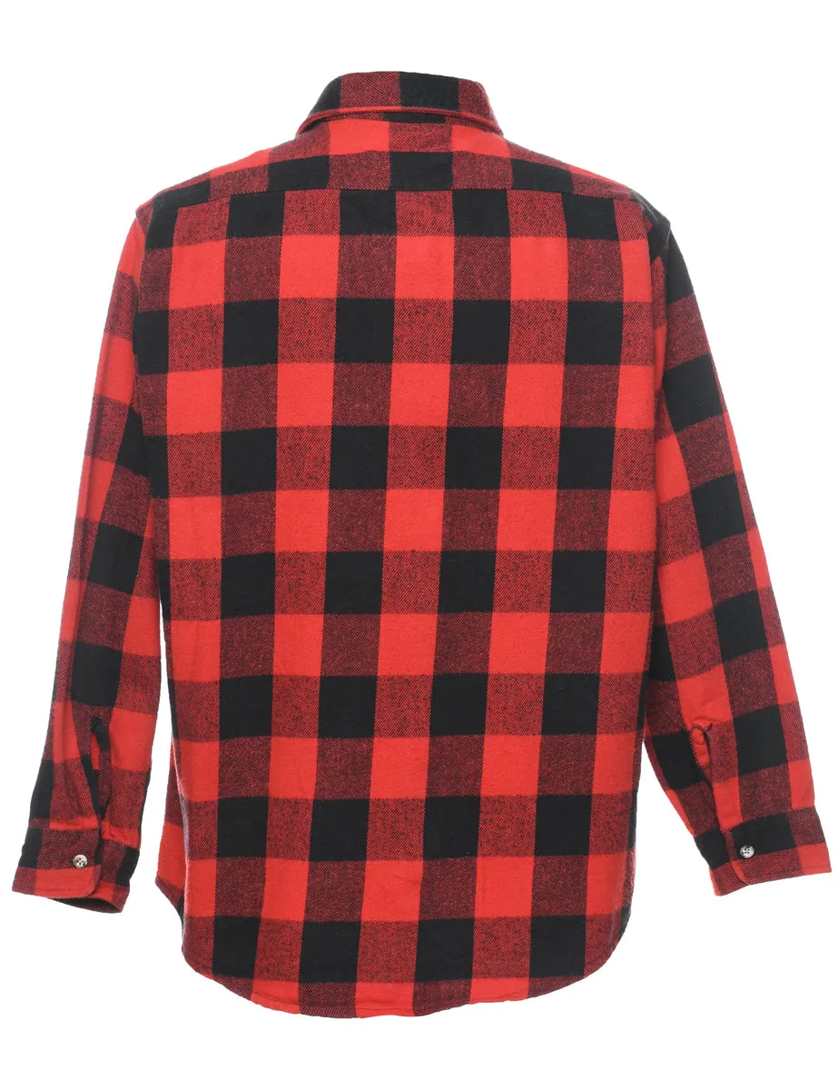 Black & Red Checked Flannel Shirt - XL