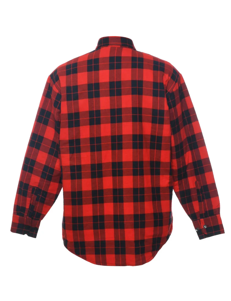 Black & Red Plaid Classic 1990s Shirt - L