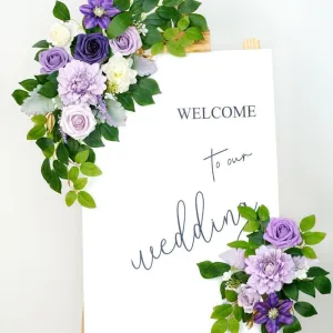 Bulk 2pcs Wedding Decor Welcome Sign Flower Backdrop Garland for Ceremony Reception Wall Easel Wholesale