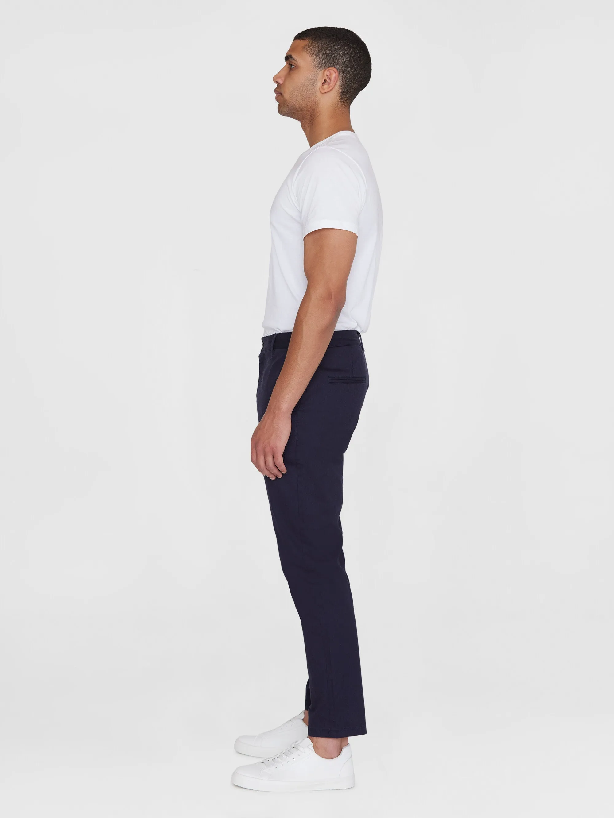 CHUCK regular herringbone pants - GOTS/Vegan - Night Sky