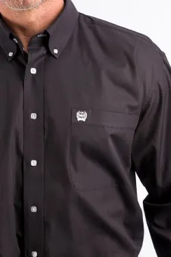 Cinch Men’s Solid Black Button-Down Western Shirt