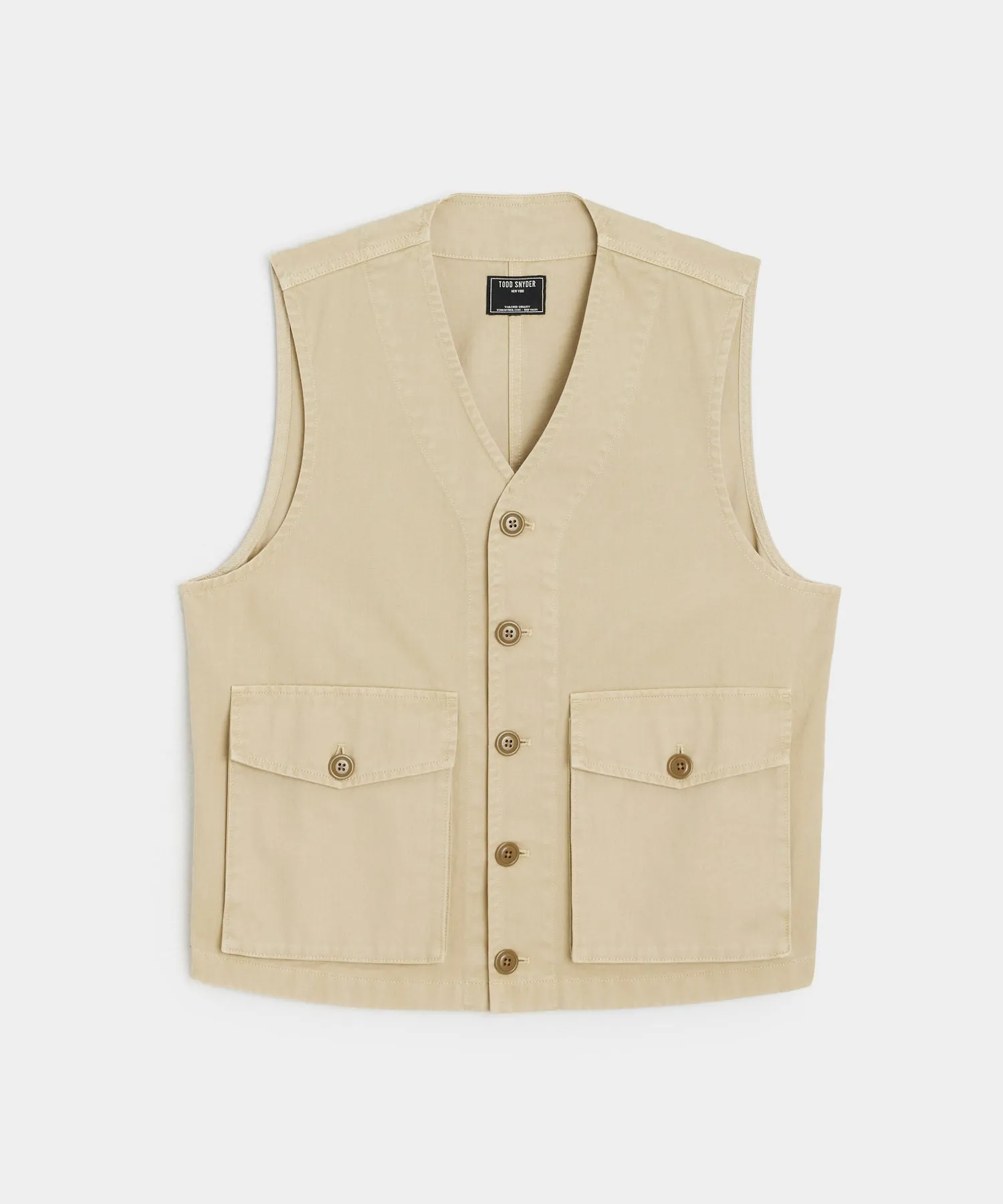 Cotton Utility Vest in Desert Beige