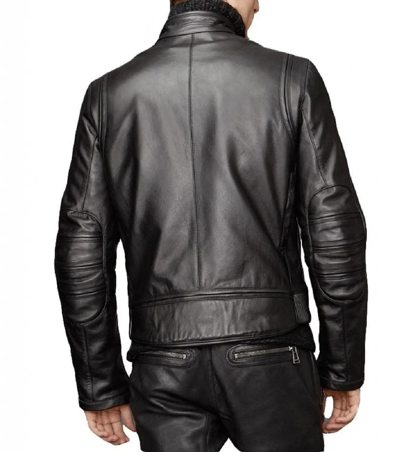 Darnis Black Cafe Racer Leather Jacket