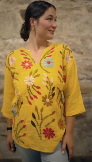 Embroidery Heaven Yellow Tunic