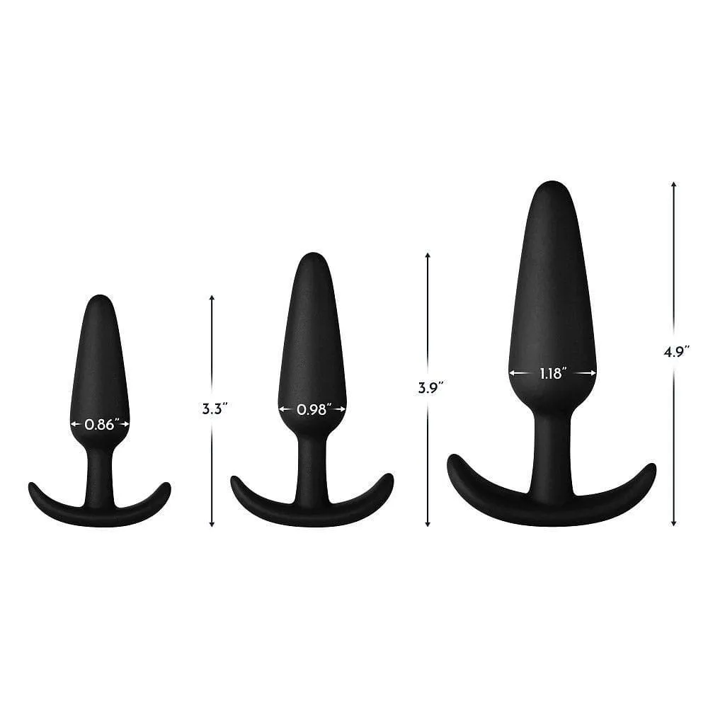 Forto F-31 100% Silicone Butt Plug with Flared Base Black