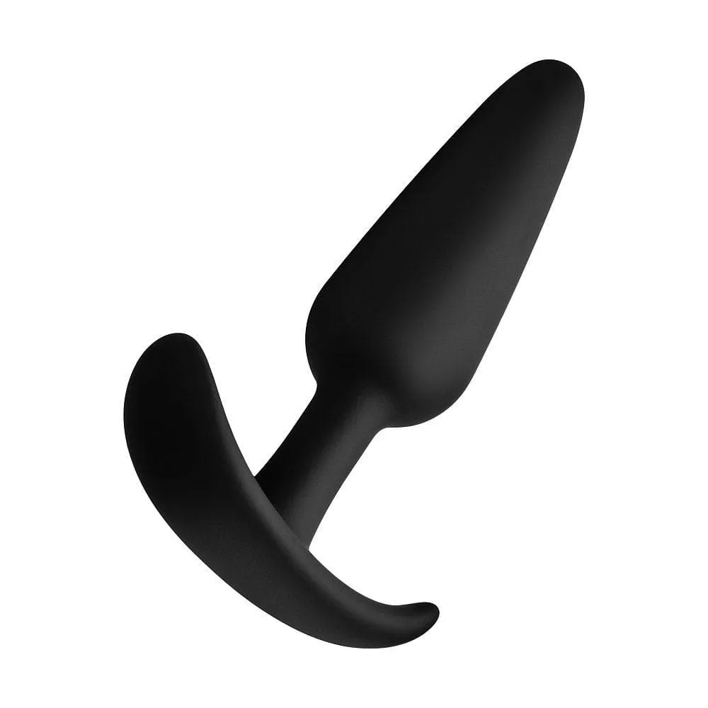 Forto F-31 100% Silicone Butt Plug with Flared Base Black