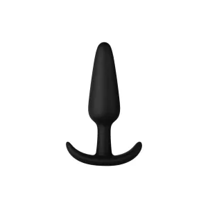 Forto F-31 100% Silicone Butt Plug with Flared Base Black