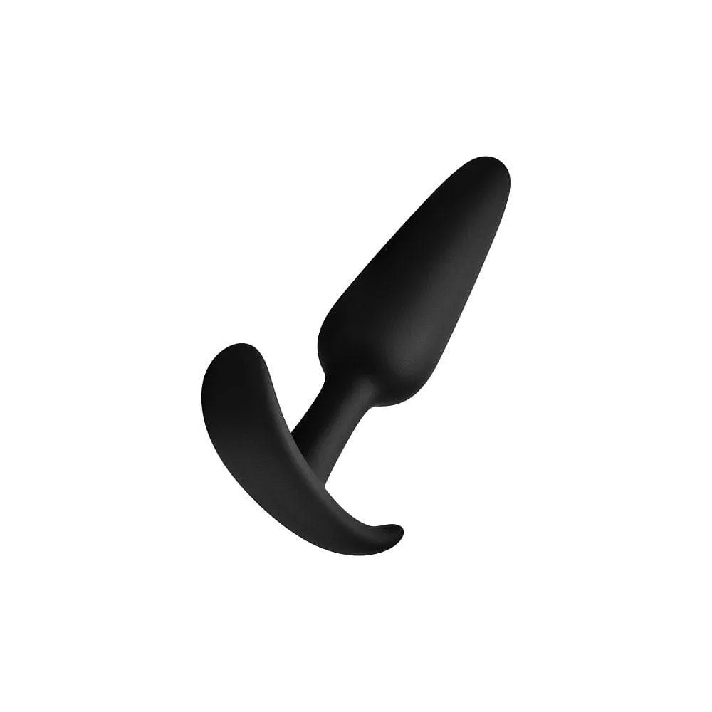 Forto F-31 100% Silicone Butt Plug with Flared Base Black