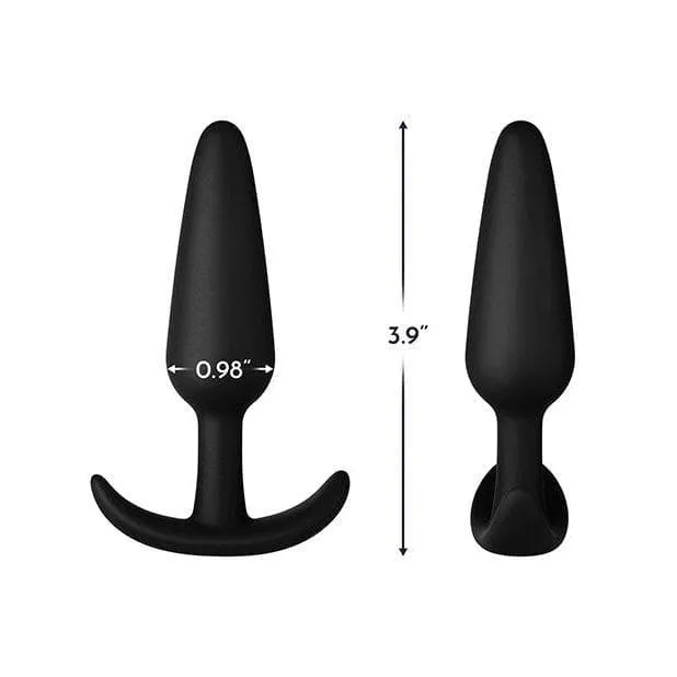 Forto F-31 100% Silicone Butt Plug with Flared Base Black