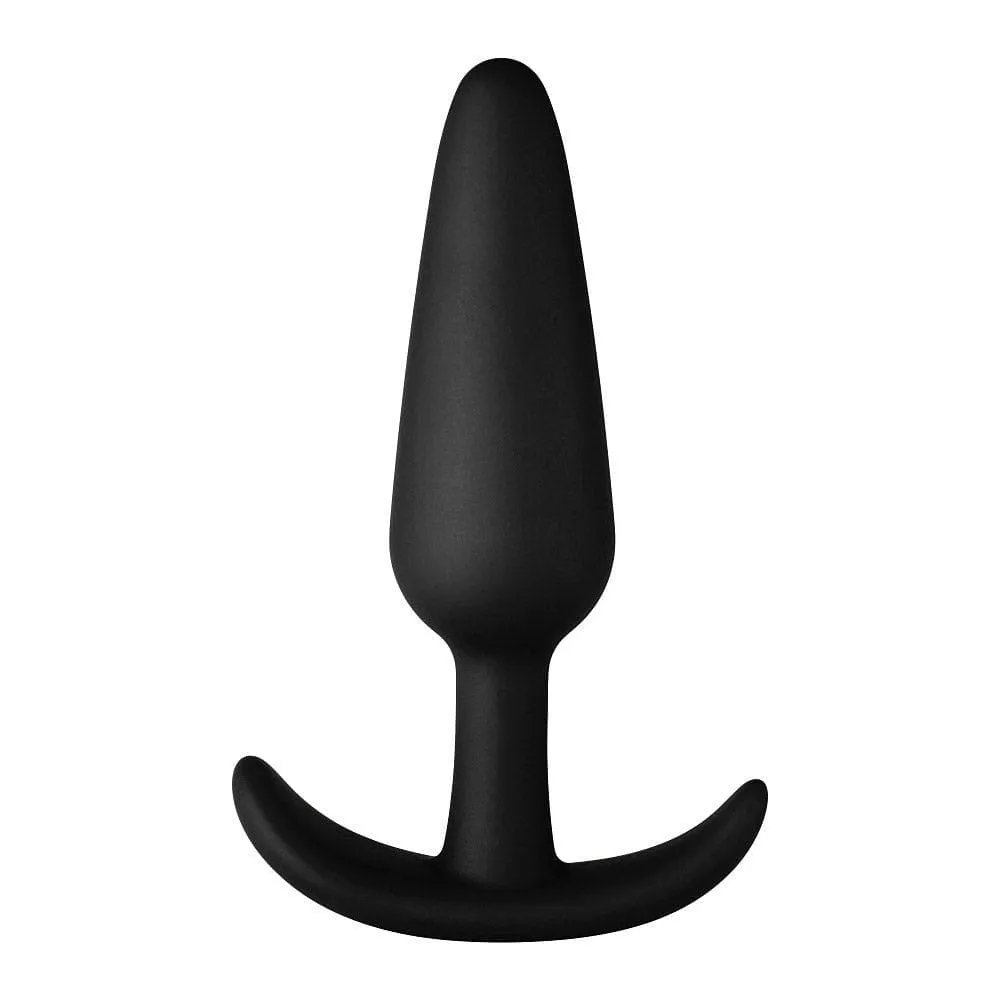 Forto F-31 100% Silicone Butt Plug with Flared Base Black