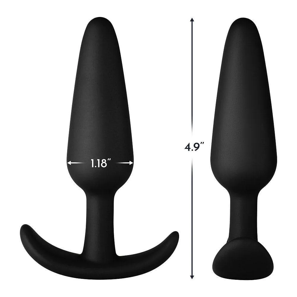 Forto F-31 100% Silicone Butt Plug with Flared Base Black