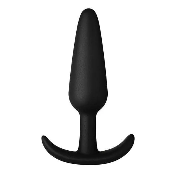 Forto F-31 100% Silicone Butt Plug with Flared Base Black