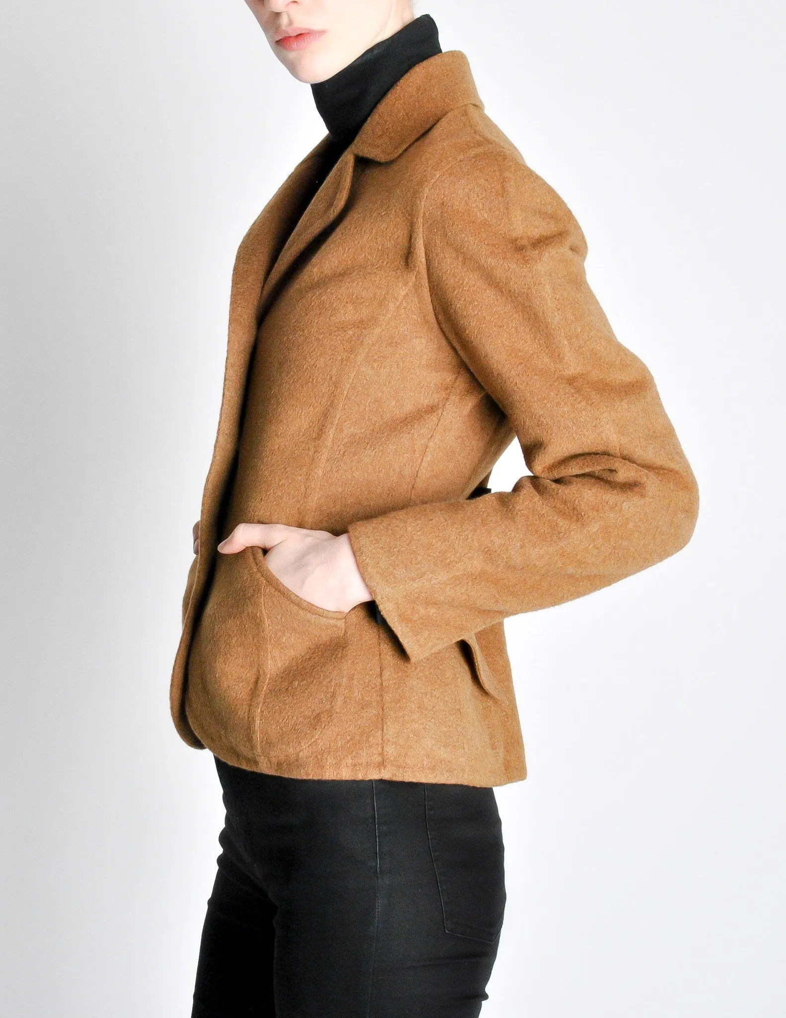 Hermès Vintage Caramel Brown Cashmere Blazer Riding Jacket