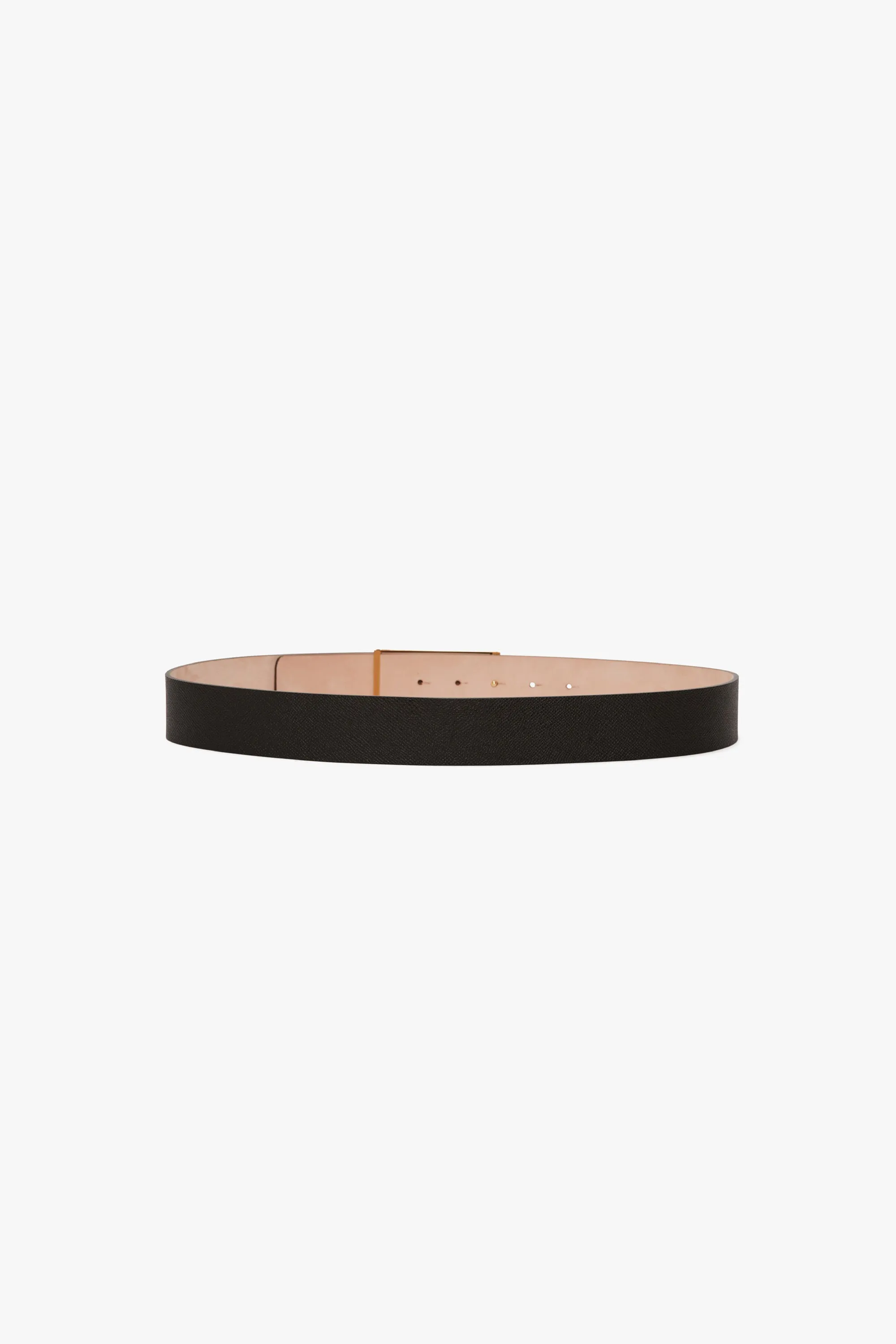 Jumbo Frame Belt In Black Grained Leather