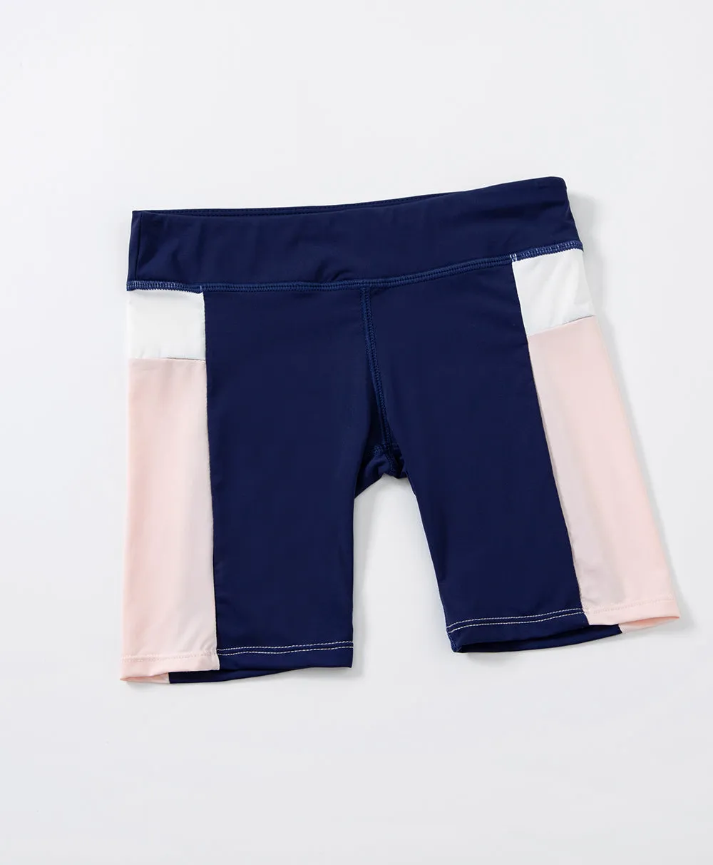 Junior Playful Colour Blocking Girl's Biker Shorts