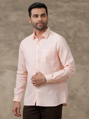 Men Cotton Blend Shirt Light Pink T25 TA4