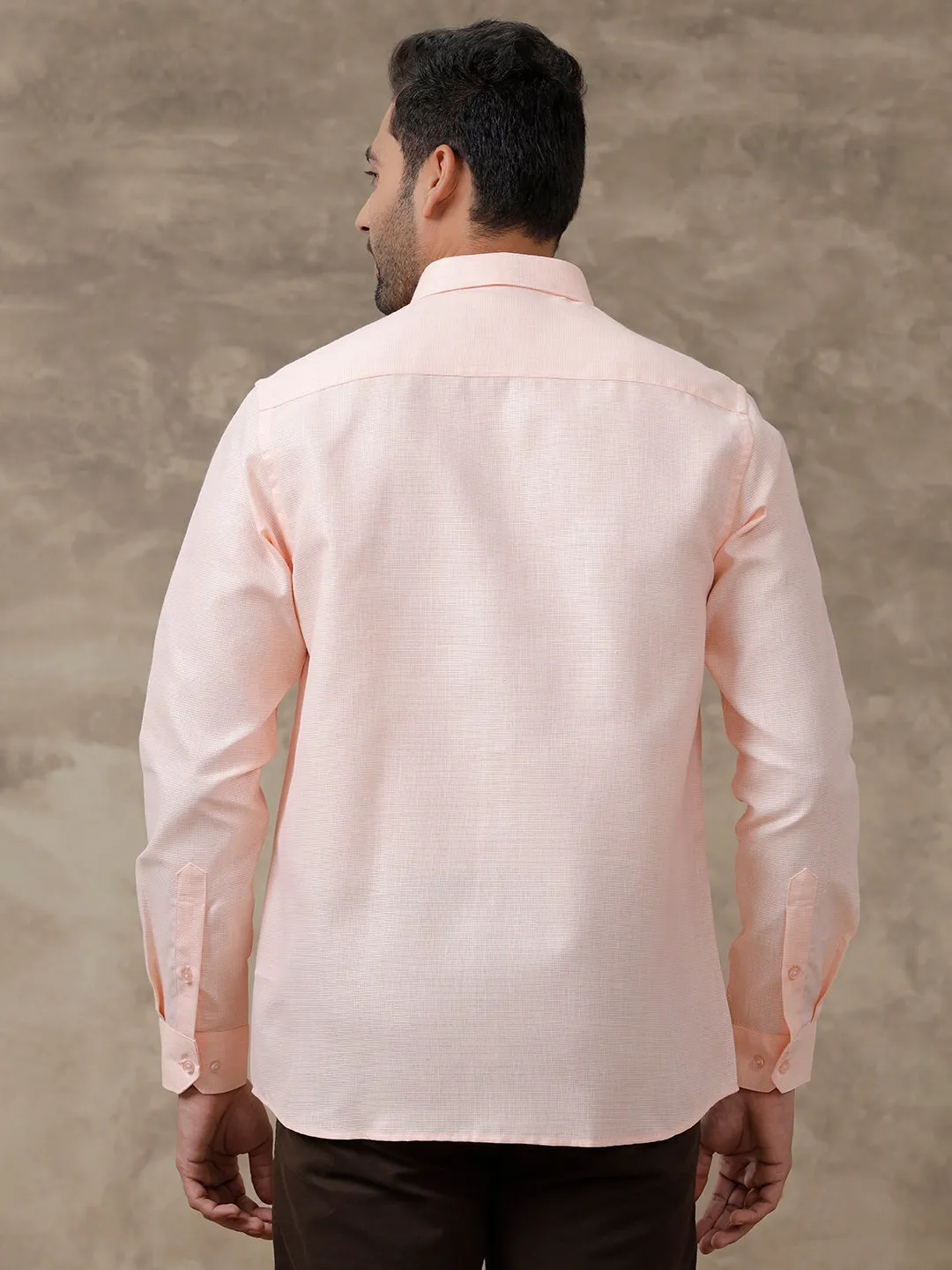 Men Cotton Blend Shirt Light Pink T25 TA4