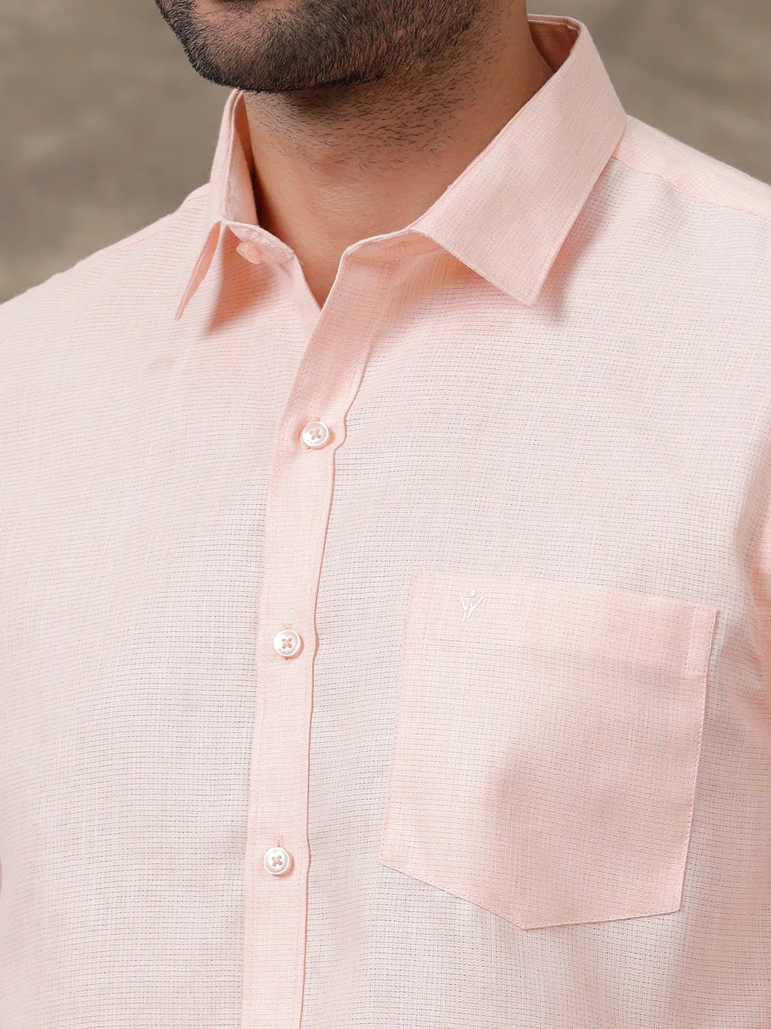 Men Cotton Blend Shirt Light Pink T25 TA4