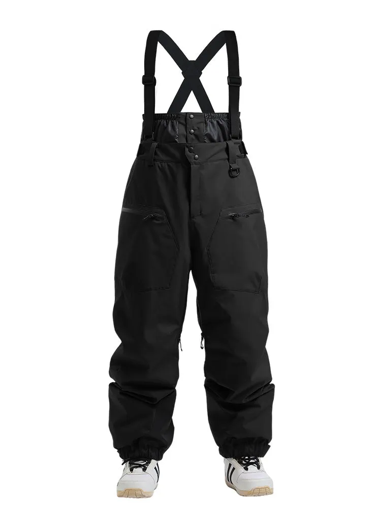 Men's Gsou Snow Durable Mountain Pro All Function Cargo Snow Bibs Pants