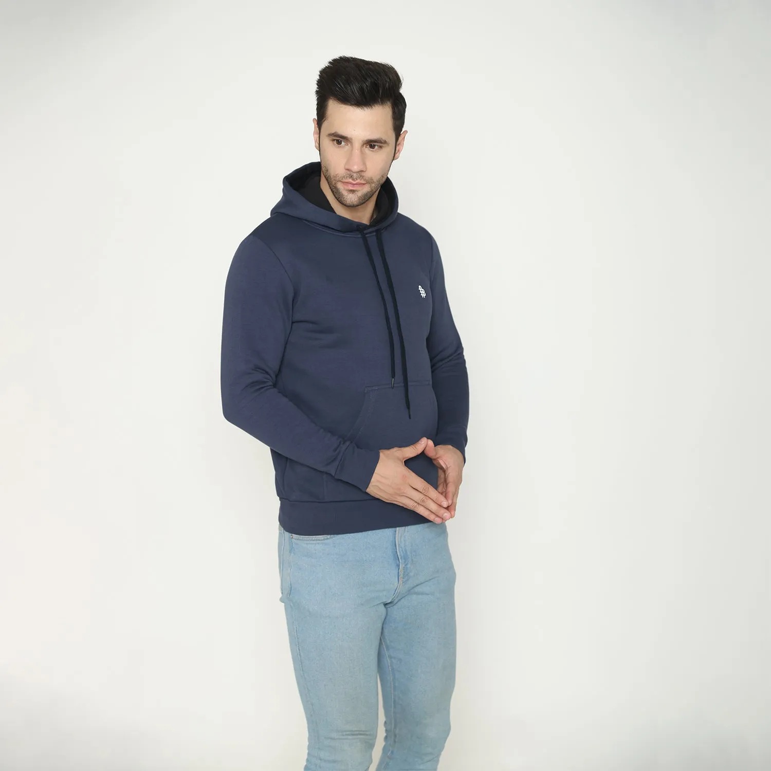 Men's Solid Hoodie Sweatshirt - Navy