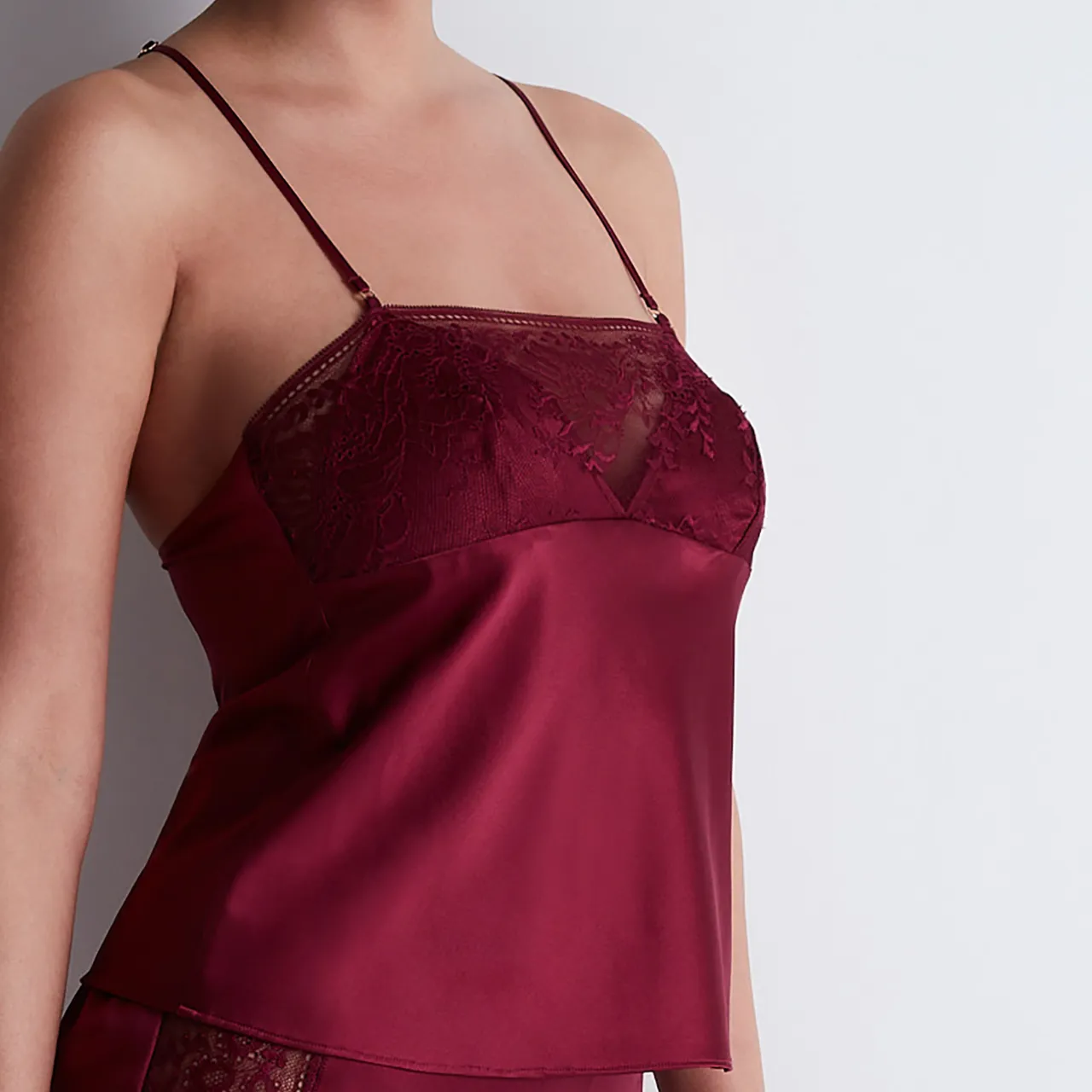 Midnight Whisper Silk Top in Crimson