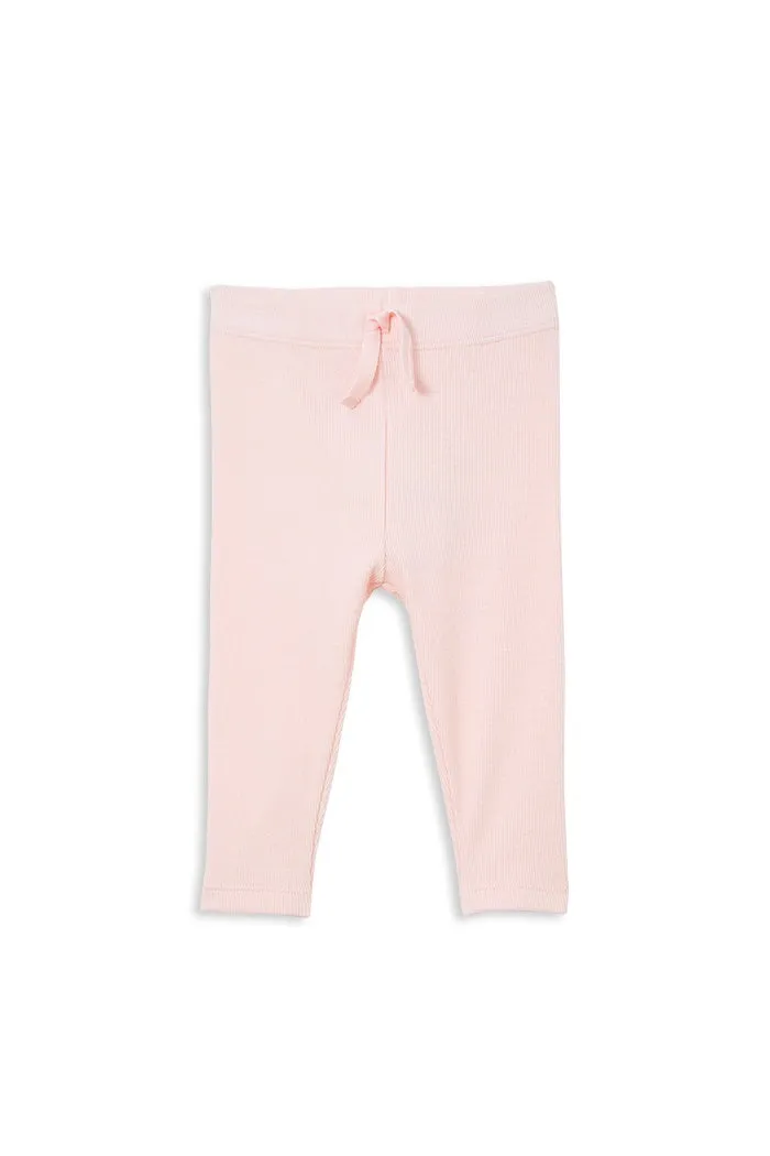 MILKY - Powder Pink Rib Baby Pant