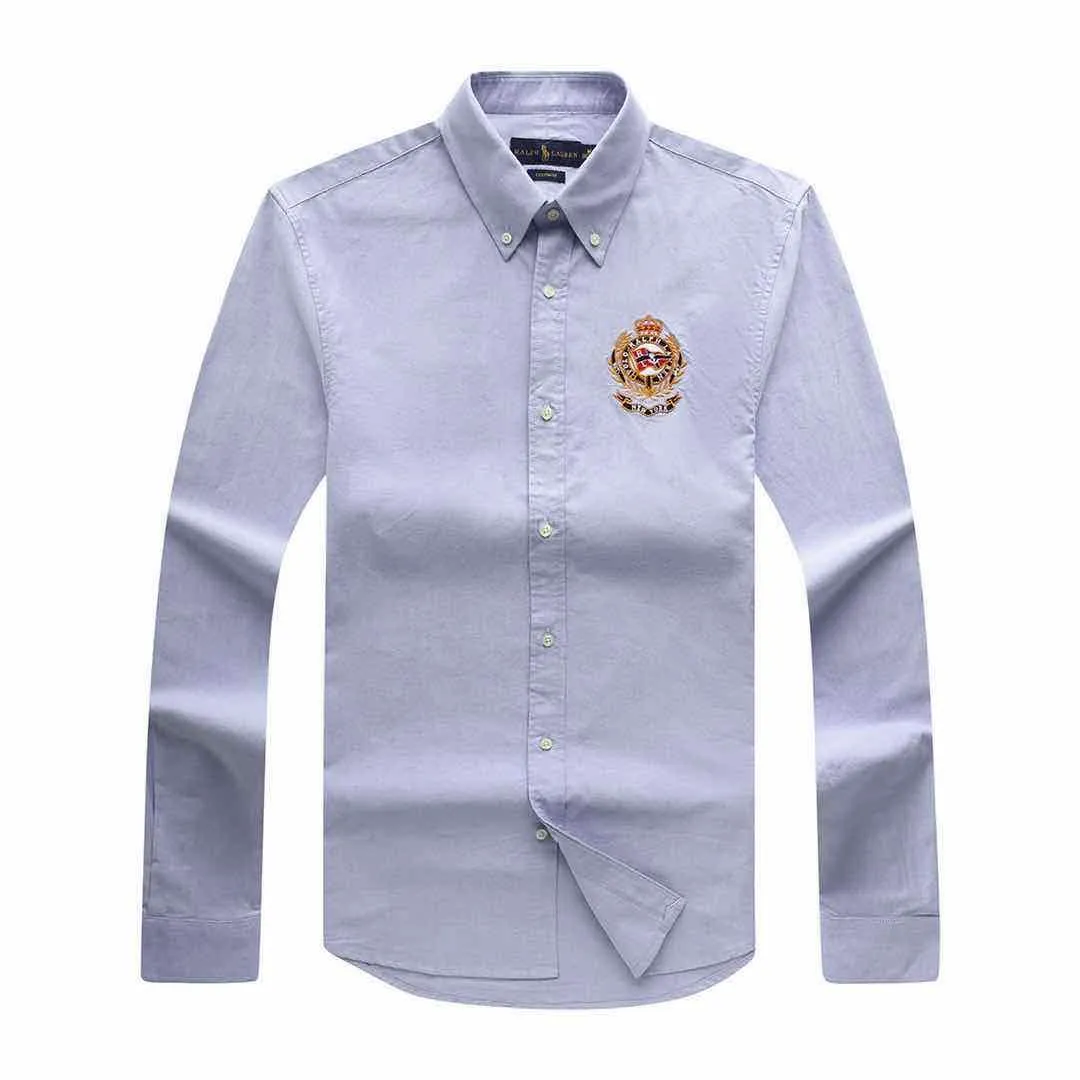 PRL Premium Cotton Long Sleeve Shirt With Bold Logo Design- Blue