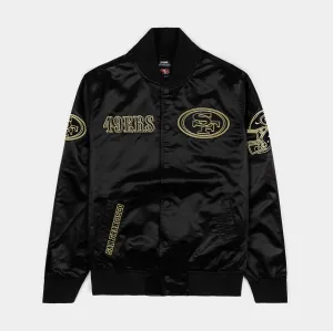 San Francisco 49ers Satin Varisty Mens Jacket (Black/Gold)