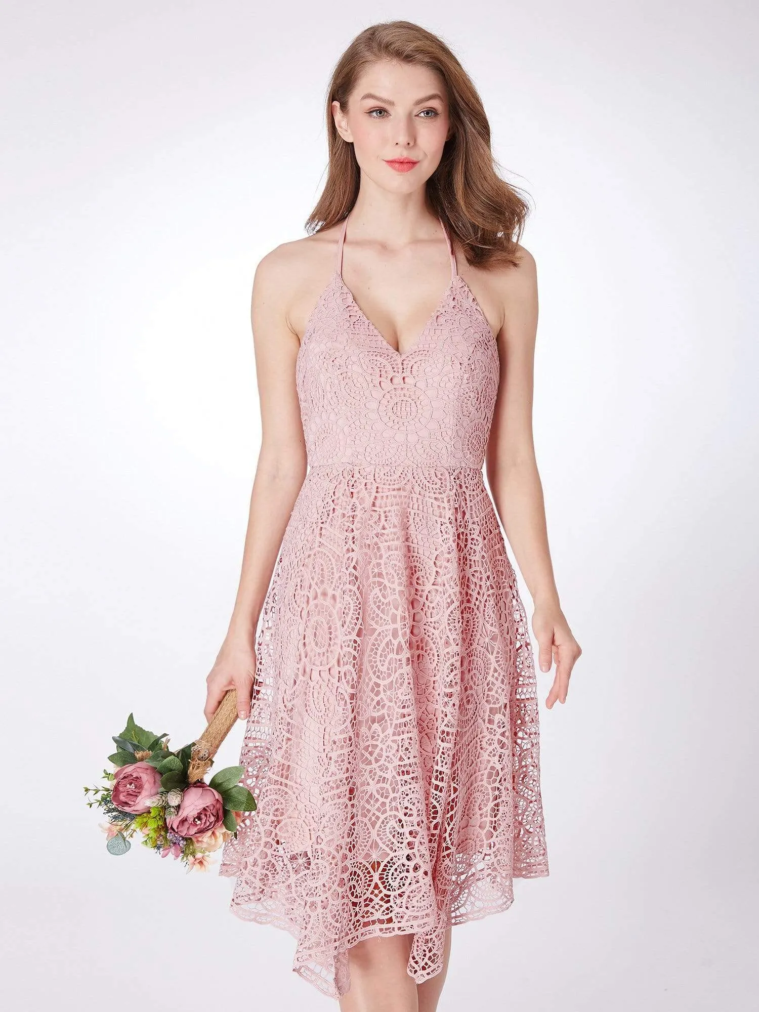 Short Halter Lace Summer Dress