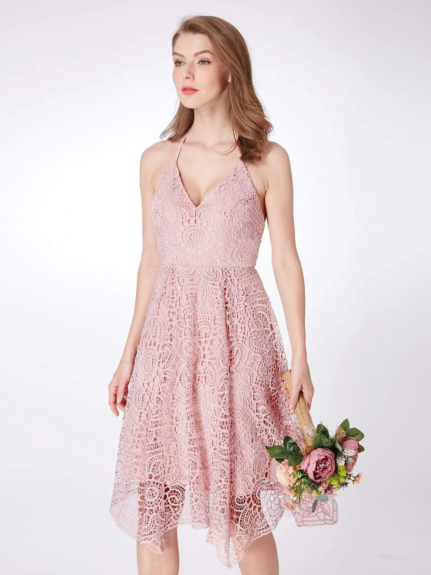 Short Halter Lace Summer Dress