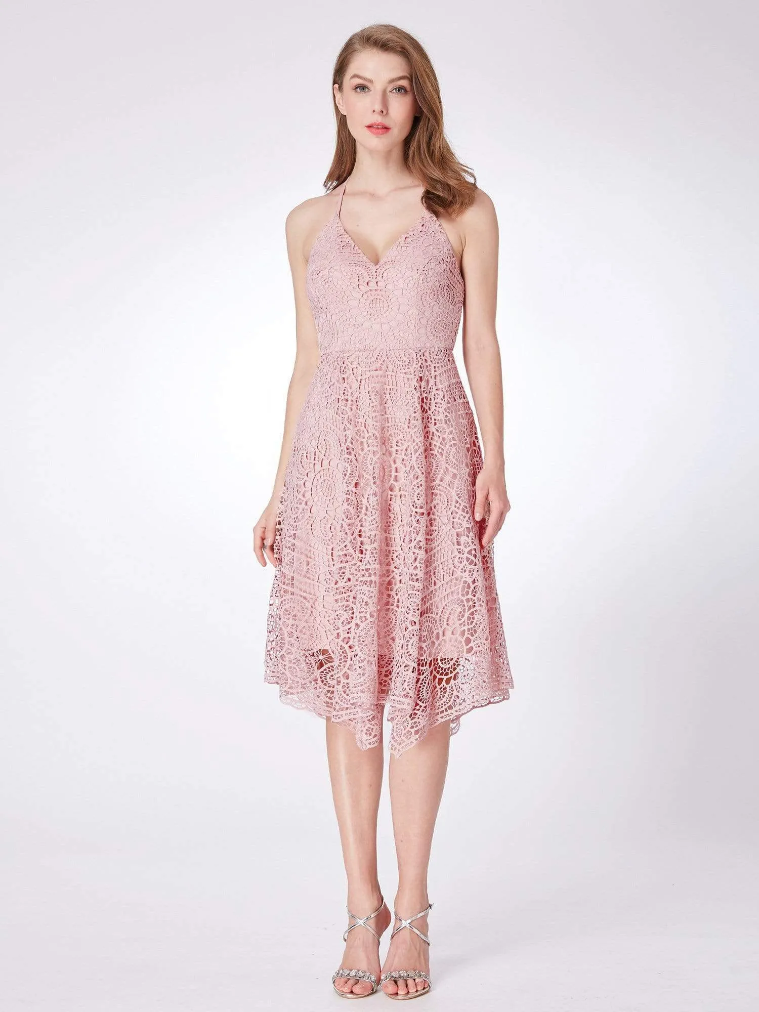 Short Halter Lace Summer Dress