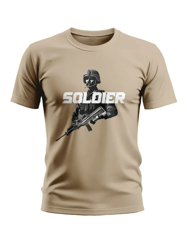 Soldier With Rifles Cotton T-shirt