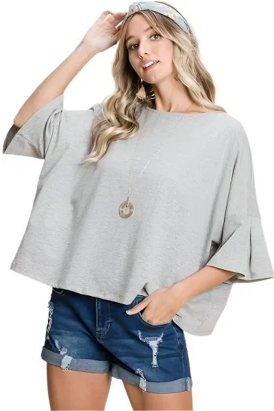 Solid Cotton Casual Tops 4 Colors