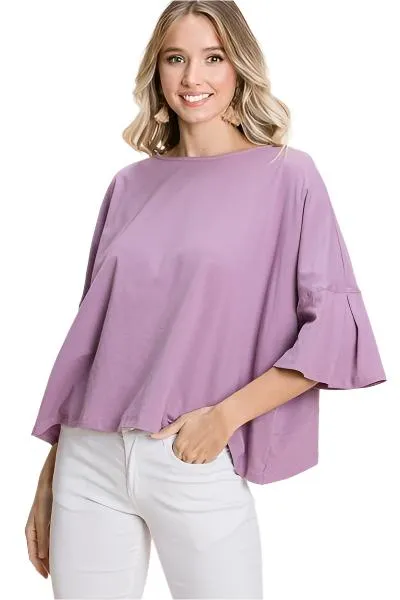 Solid Cotton Casual Tops 4 Colors