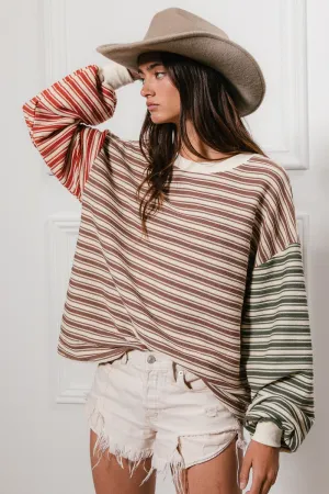 Striped Colorblock Pullover