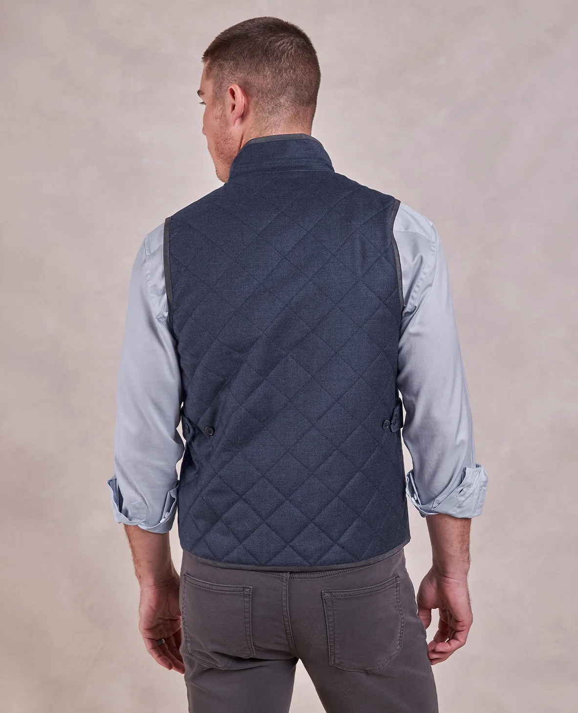 The Berkley - Quilted Wool Heritage Vest - Navy