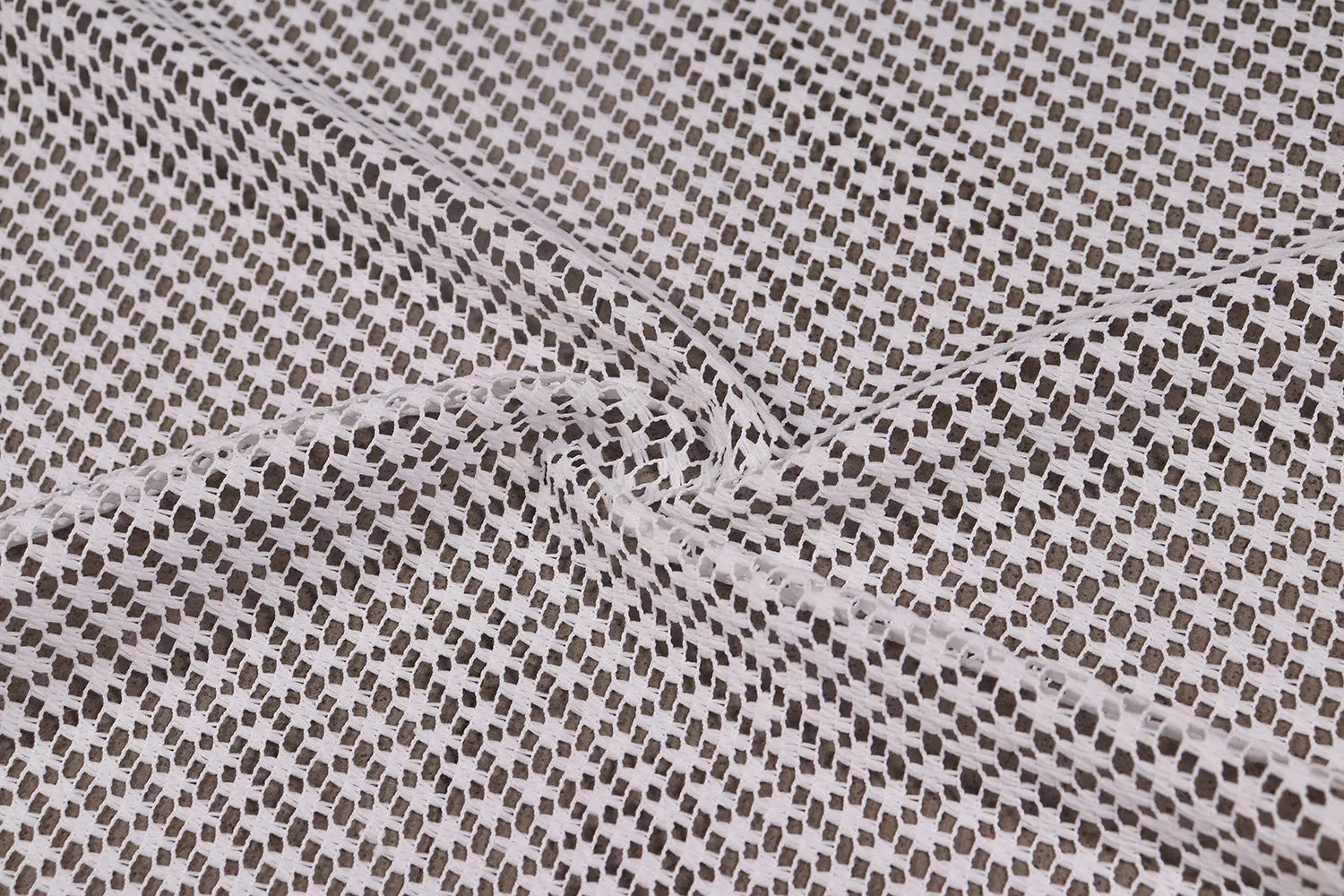 White Abstract Lace Polyester Fabric