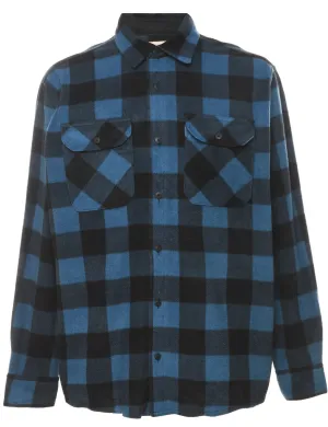 Wrangler Blue & Black Classic Checked Shirt - L